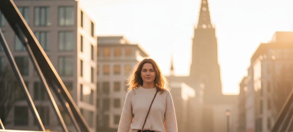 Junge Menschen auf einer Brücke — Ankommen